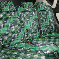 Polynesian Monstera Tiare Floral Back Car Seat Cover Forest Green Tropical Plaid LT01 - Polynesian Pride