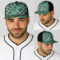 Polynesian Monstera Tiare Floral Baseball Net Cap Forest Green Tropical Plaid LT01 - Polynesian Pride
