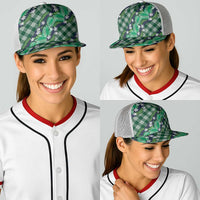Polynesian Monstera Tiare Floral Baseball Net Cap Forest Green Tropical Plaid LT01 - Polynesian Pride