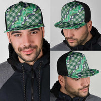 Polynesian Monstera Tiare Floral Mesh Trucker Cap Forest Green Tropical Plaid LT01 - Polynesian Pride