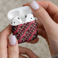 Polynesian Monstera Tiare Floral AirPods Case Fuchsia Tropical Plaid LT01 - Polynesian Pride