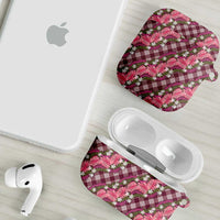 Polynesian Monstera Tiare Floral AirPods Case Fuchsia Tropical Plaid LT01 - Polynesian Pride
