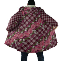 Polynesian Monstera Tiare Floral Cloak Fuchsia Tropical Plaid LT01 - Polynesian Pride