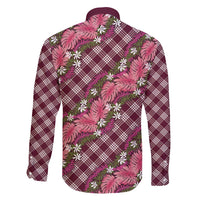 Polynesian Monstera Tiare Floral Family Matching Mermaid Dress and Hawaiian Shirt Fuchsia Tropical Plaid LT01 - Polynesian Pride