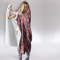 Polynesian Monstera Tiare Floral Hooded Blanket Fuchsia Tropical Plaid LT01 - Polynesian Pride