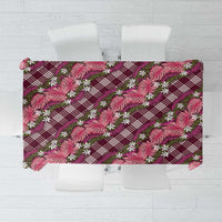 Polynesian Monstera Tiare Floral Tablecloth Fuchsia Tropical Plaid LT01 Pink - Polynesian Pride
