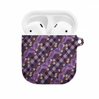 Polynesian Monstera Tiare Floral AirPods Case Lavender Tropical Plaid LT01 Purple - Polynesian Pride