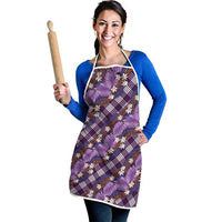 Polynesian Monstera Tiare Floral Apron Lavender Tropical Plaid LT01 - Polynesian Pride