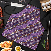 Polynesian Monstera Tiare Floral Apron Lavender Tropical Plaid LT01 Purple - Polynesian Pride