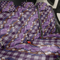 Polynesian Monstera Tiare Floral Back Car Seat Cover Lavender Tropical Plaid LT01 - Polynesian Pride