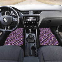 Polynesian Monstera Tiare Floral Car Mats Lavender Tropical Plaid LT01 Set 2pcs - Front Purple - Polynesian Pride