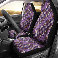 Polynesian Monstera Tiare Floral Car Seat Cover Lavender Tropical Plaid LT01 - Polynesian Pride