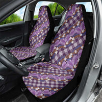 Polynesian Monstera Tiare Floral Car Seat Cover Lavender Tropical Plaid LT01 - Polynesian Pride