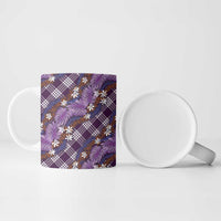 Polynesian Monstera Tiare Floral Ceramic Mug Lavender Tropical Plaid LT01 - Polynesian Pride
