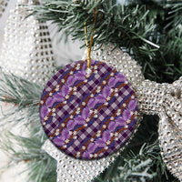 Polynesian Monstera Tiare Floral Ceramic Ornament Lavender Tropical Plaid LT01 - Polynesian Pride