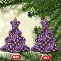 Polynesian Monstera Tiare Floral Ceramic Ornament Lavender Tropical Plaid LT01 Christmas Tree Purple - Polynesian Pride