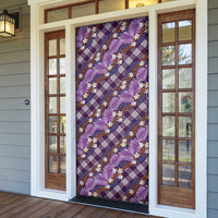 Polynesian Monstera Tiare Floral Door Cover Lavender Tropical Plaid LT01 - Polynesian Pride