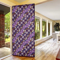 Polynesian Monstera Tiare Floral Door Cover Lavender Tropical Plaid LT01 - Polynesian Pride