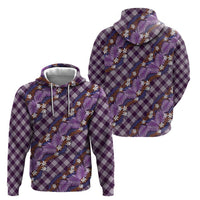 Polynesian Monstera Tiare Floral Hoodie Lavender Tropical Plaid LT01 - Polynesian Pride