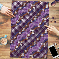Polynesian Monstera Tiare Floral Puzzle Lavender Tropical Plaid LT01 Purple - Polynesian Pride