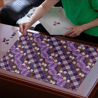 Polynesian Monstera Tiare Floral Puzzle Lavender Tropical Plaid LT01 - Polynesian Pride