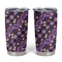 Polynesian Monstera Tiare Floral Tumbler Cup Lavender Tropical Plaid LT01 Purple - Polynesian Pride