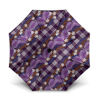 Polynesian Monstera Tiare Floral Umbrella Lavender Tropical Plaid LT01 One Size Folded 11.42 inch Opened Diameter 37.4 inch Purple - Polynesian Pride
