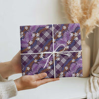 Polynesian Monstera Tiare Floral Wrapping Paper Lavender Tropical Plaid LT01 - Polynesian Pride