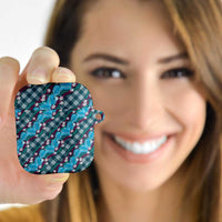 Polynesian Monstera Tiare Floral AirPods Case Dark Teal Tropical Plaid LT01 - Polynesian Pride