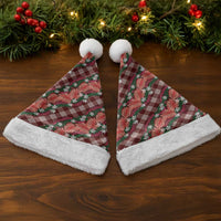 Polynesian Monstera Tiare Floral Christmas Santa Hat Burgundy Tropical Plaid LT01 - Polynesian Pride