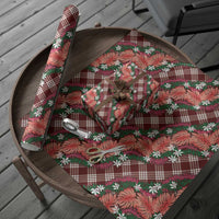 Polynesian Monstera Tiare Floral Wrapping Paper Burgundy Tropical Plaid LT01 - Polynesian Pride