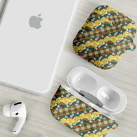 Polynesian Monstera Tiare Floral AirPods Case Yellow Tropical Plaid - Polynesian Pride