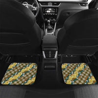 Polynesian Monstera Tiare Floral Car Mats Yellow Tropical Plaid LT01 Set 2pcs - Back Yellow - Polynesian Pride