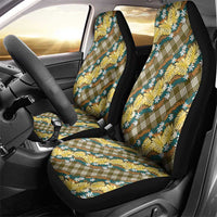 Polynesian Monstera Tiare Floral Car Seat Cover Yellow Tropical Plaid LT01 - Polynesian Pride