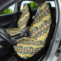 Polynesian Monstera Tiare Floral Car Seat Cover Yellow Tropical Plaid LT01 - Polynesian Pride