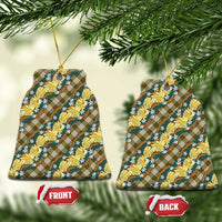 Polynesian Monstera Tiare Floral Ceramic Ornament Yellow Tropical Plaid LT01 Bell Flake Yellow - Polynesian Pride