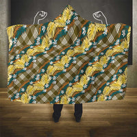 Polynesian Monstera Tiare Floral Hooded Blanket Yellow Tropical Plaid LT01 - Polynesian Pride