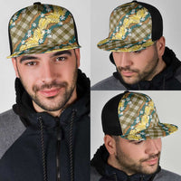 Polynesian Monstera Tiare Floral Mesh Trucker Cap Yellow Tropical Plaid LT01 - Polynesian Pride