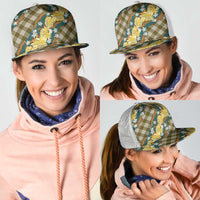 Polynesian Monstera Tiare Floral Mesh Trucker Cap Yellow Tropical Plaid LT01 - Polynesian Pride