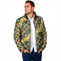 Polynesian Monstera Tiare Floral Padded Jacket Yellow Tropical Plaid LT01 - Polynesian Pride