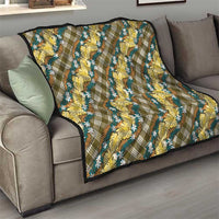 Polynesian Monstera Tiare Floral Quilt Yellow Tropical Plaid - Polynesian Pride