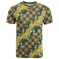Polynesian Monstera Tiare Floral T Shirt Yellow Tropical Plaid LT01 Yellow - Polynesian Pride
