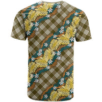 Polynesian Monstera Tiare Floral T Shirt Yellow Tropical Plaid LT01 - Polynesian Pride