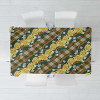 Polynesian Monstera Tiare Floral Tablecloth Yellow Tropical Plaid LT01 Yellow - Polynesian Pride