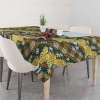 Polynesian Monstera Tiare Floral Tablecloth Yellow Tropical Plaid LT01 - Polynesian Pride