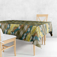 Polynesian Monstera Tiare Floral Tablecloth Yellow Tropical Plaid LT01 - Polynesian Pride