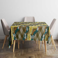 Polynesian Monstera Tiare Floral Tablecloth Yellow Tropical Plaid LT01 - Polynesian Pride
