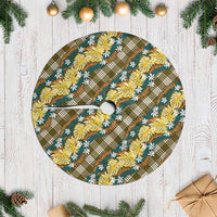 Polynesian Monstera Tiare Floral Tree Skirt Yellow Tropical Plaid LT01 Casual Yellow - Polynesian Pride