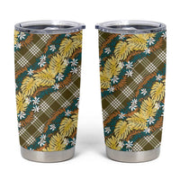 Polynesian Monstera Tiare Floral Tumbler Cup Yellow Tropical Plaid LT01 Yellow - Polynesian Pride