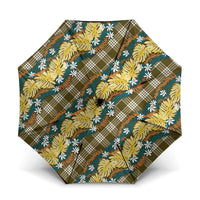 Polynesian Monstera Tiare Floral Umbrella Yellow Tropical Plaid LT01 One Size Folded 11.42 inch Opened Diameter 37.4 inch Yellow - Polynesian Pride